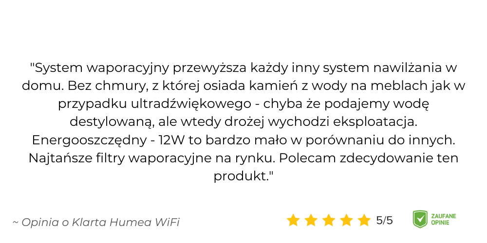 Opinia o Klarta Humea Wifi