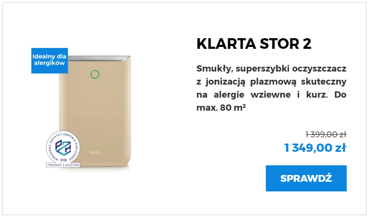 klarta stor 2 oczyszczacz do 80m2